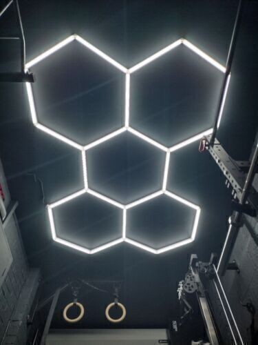 Honeycomb Hexagon LED White/RGB Lighting Car Retail Garage Workshop Wall Light - Picture 25 of 55