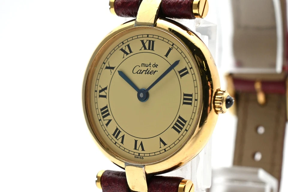 Vintage [Exc+5] Cartier 925 Must de Cartier Vendome 18K Gold 590004 Womens watch - Image 3 of 4