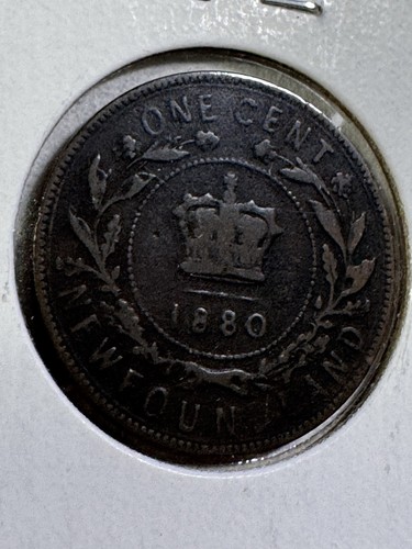 1880 Newfoundland 1 Cent Round 0 Even Date Low Mintage - Picture 6 of 8