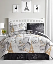 Paris Gold Reversible Comforter Set 8 Piece by Fairfield Square Collection