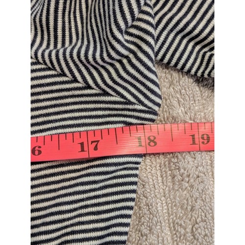 Karen Scott Striped Boat Neck 3/4 Sleeve Top Lace Up Detail XS NWT - Picture 7 of 9