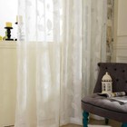 White Sheer Curtains for Bedroom, Window Treatment Transparent Rod Pocket Far...