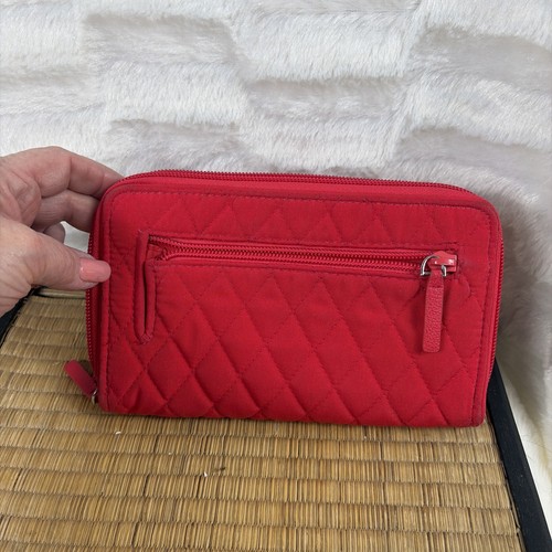 Cartera para mujer Vera Bradley Performance Twill RFID Turnlock roja cardinal - Imagen 4 de 9
