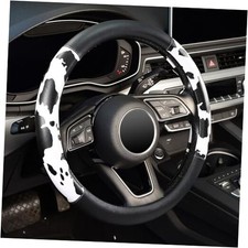 ZHOL Cow Print Steering Wheel Cover, Universal Fit 14.5-15 inch Premium