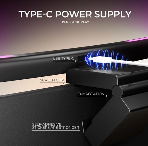 Monitor Light Bar Curved, RGB Backlight, Computer Screen Lamp for Eye Care, D... - Picture 5 of 7