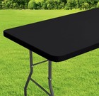 Picnic Table Cloth, Black, Elastic Fitted Tablecloths for 6ft Rectangle Table