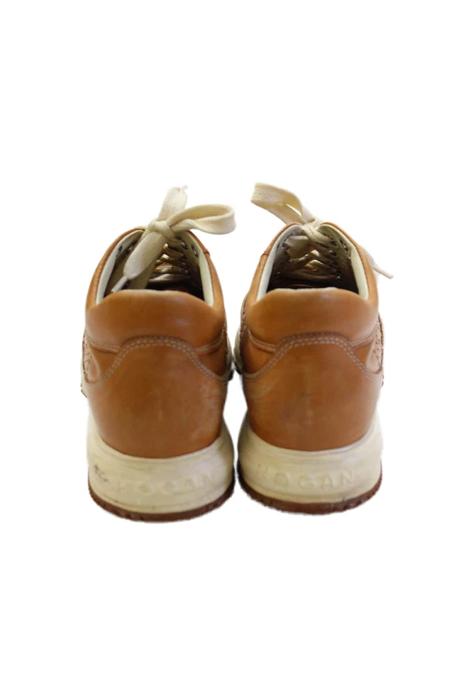 Zapatillas bajas de cuero con cordones Hogan para mujer marrón blanco talla 6 Foto 3 de 4