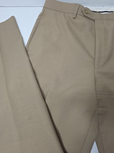 Ralph Lauren Men’s Size 34x34 Beige 100% Wool Total Comfort Pleated Dress Pants - Picture 3 of 10