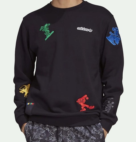 Disney X Adidas Originals Goofy Sweatshirt Men's Size S Crew Neck Black GJ0848 - Picture 7 of 17