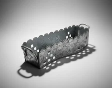 Vintage Galvanized Metal Candle Holder / Planter - Rustic Farmhouse Decor