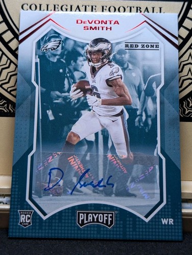 Devonta Smith 2021 Panini Playoff #207 Red Zone Auto RC Autograph Philadelphia  - Bild 1 von 24