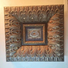 Victorian Art Oval Jewel with Ornate gold wood Fream