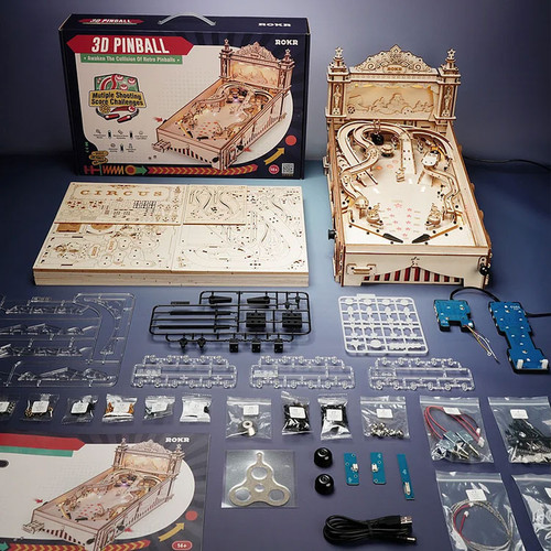 ROKR 3D Pinball Machine EG01 Wooden Puzzle DIY - Gift - Picture 4 of 16