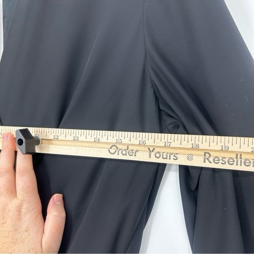 Amanda Uprichard schwarzes zeitloses Wickelkleid OHNE Gürtel Plissee elastische Taille Größe 1X - Bild 7 von 16