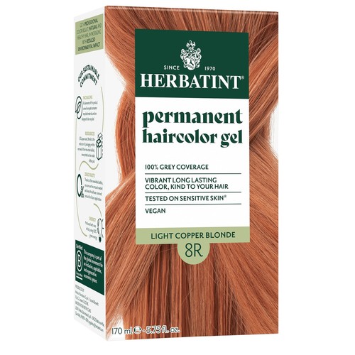 Permanente Haarfarbe für Frauen - 8R Hellkupferblond - Für bis zu 100% Grau C...