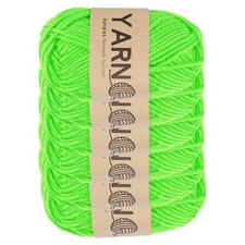 6Pcs Crocheting Yarn, 1.8mm Bright Green Acrylic Yarn 150 G,328 Yards Total