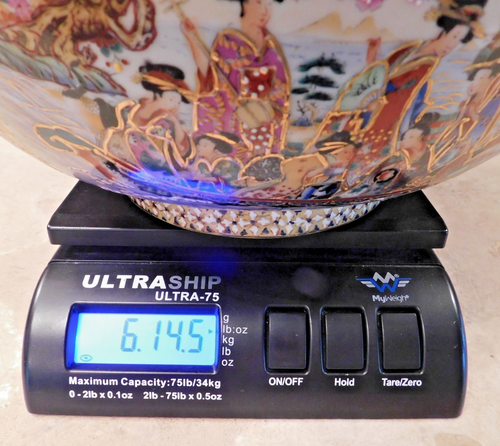 ATQ. LATE 19th / EARLY 20th CENTURY JAPANESE SATSUMA BOWL LARGE 13 3/4" PEDESTAL - Picture 14 of 16