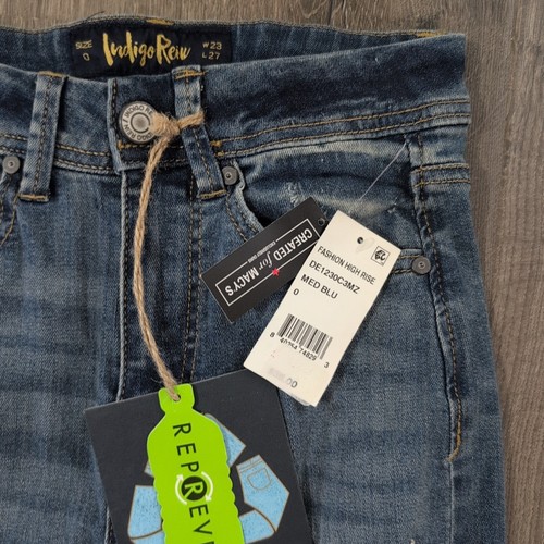 Indigo Rein Junior's Super High Rise Ripped Skinny Fit Jeans Size 0 Waist 24x28 - Picture 4 of 7