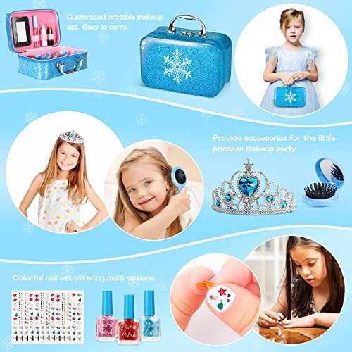 Kids Makeup Kit for Girl, 25 Pcs Washable Makeup Toy Set, Safe & Non-Toxic, - Picture 5 of 8