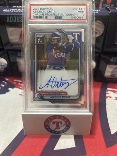 2024 Bowman Chrome Prospects Autographed Abimelec Ortiz PSA 9 - Foto 1 di 2