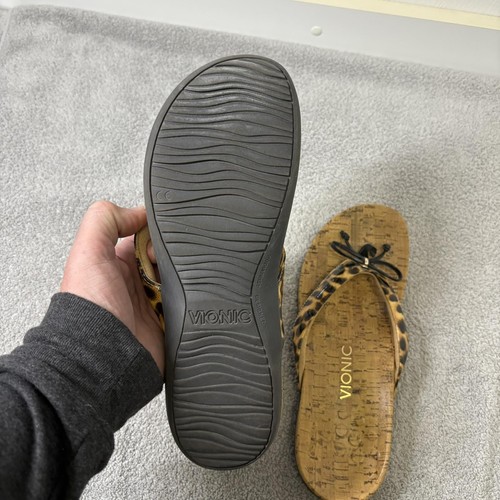 Vionic Cassie Damen-Sandalen Größe 10 Leopard Kork Riemen Schleife Komfort Orthese - Bild 11 von 13