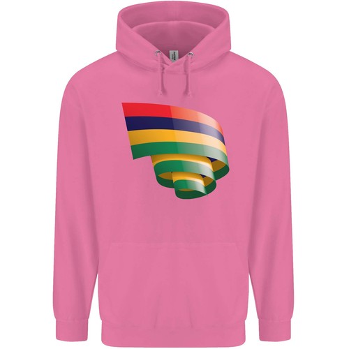 Curled Mauritius Flag Mauritians Day Football Childrens Kids Hoodie - Picture 14 of 39