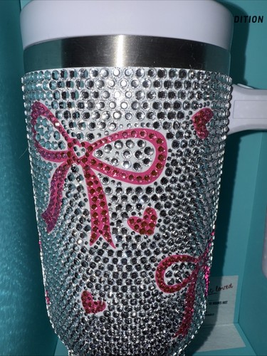 Limited Edition Hydrapeak Strass Schleife Becher 40oz Edelstahl isolierter Griff - Bild 5 von 14
