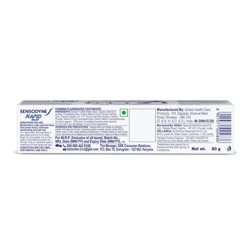Tooth Sensitivity Relief Toothpaste | Rapid Action | Fresh Taste | 80g Tube - Picture 2 of 2