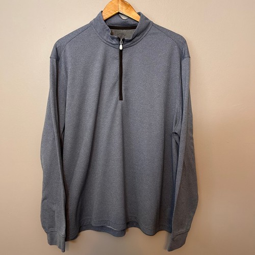johnnie-O Top Shelf Mens XXL Blue Heather 1/4 Zip Pullover Long Sleeve Shirt - Picture 2 of 8