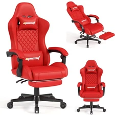 Gaming Chair,Ergonomic Computer Chairs for Adults with Footrest, PU Leather O...
