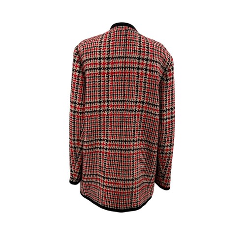 Brooks Brothers Wollmischung Tartan Cardigan Tunika Blazer rot schwarz kariert Gr. 14 - Bild 8 von 15