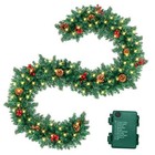 9FT Christmas Garland Pre-lit 50LED Lights Holiday Artificial Decor for Stairs 