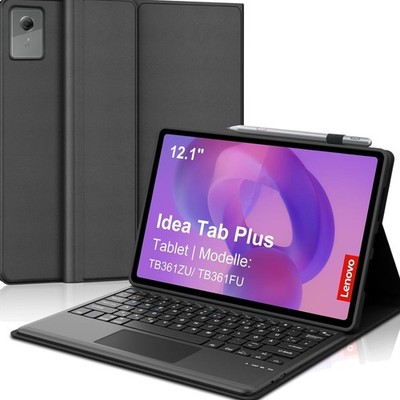 Hülle mit Tastatur für Lenovo Idea Tab Plus 12 1 Zoll    QWERTZ Touchpad