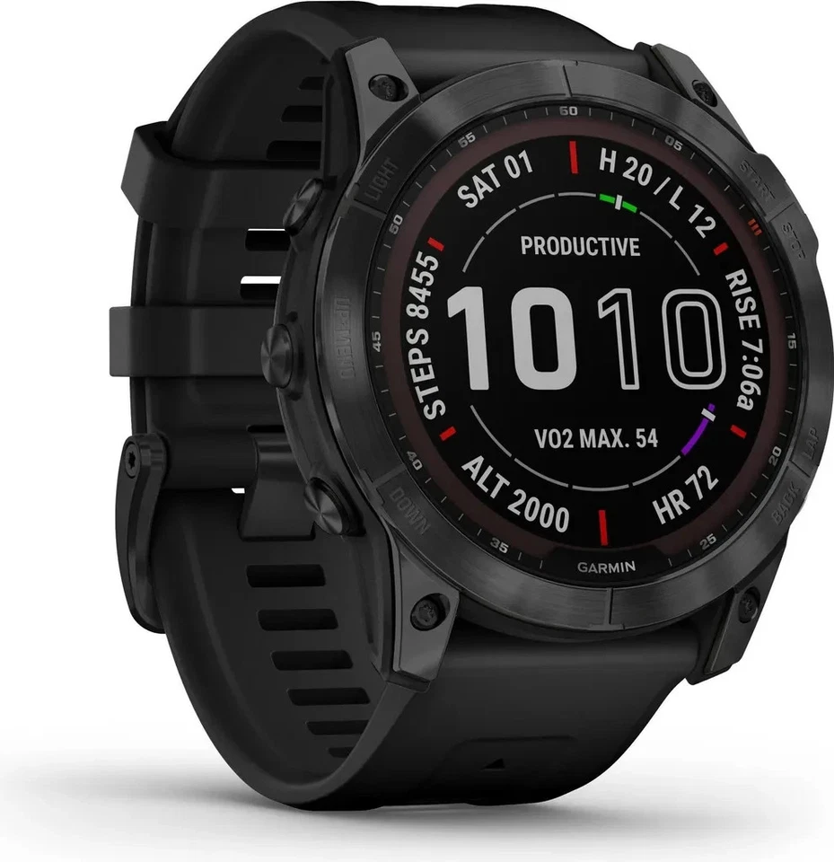 Garmin fēnix® 7X Sapphire Solar Black Titanium with black band - Bild 2 von 4
