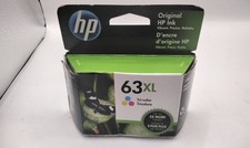 New Genuine HP 63XL High Yield Tri-color Ink Cartridge Sealed Aug 2022