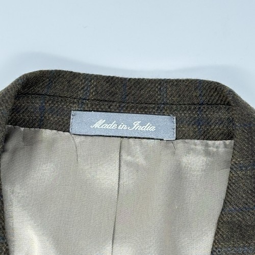 OSCAR DE LA RENTA Mens Sport Coat Jacket Blazer Brown Paid 44R 3 Button Wool - Picture 4 of 10