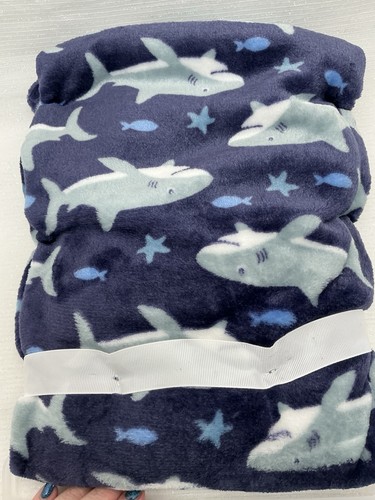 Baby Elements Plush Blue Shark Fish Blanket Lovey Soft NWT Boy Ocean Security - Picture 10 of 11