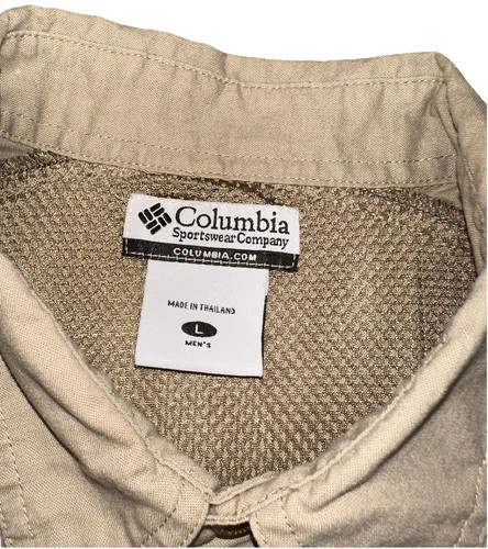 Camicia Columbia kaki con bottoni manica corta uomo L Southern Woods Plantation - Foto 3 di 8