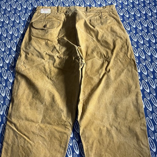Vintage 50s Men’s Duxbak Duck Canvas Pants 100% Cotton 38x30 Tan Hunting Outdoor - Picture 9 of 17