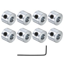 8pcs Set Screw Collars 1/8" Bore Zinc Plated Steel Shaft Collar 3/8" OD, 1/4" W