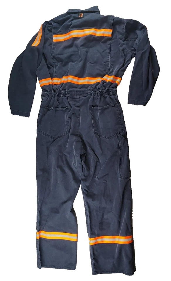 Mono de trabajo Workrite FR reflectante L regular resistente al fuego de alta visibilidad azul marino Foto 2 de 4