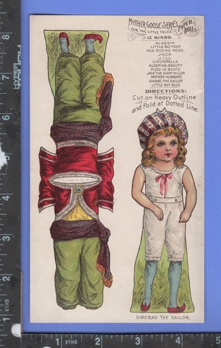 E886 Cordova Kaffee Werbung Papierpuppe Sindbad die Matrose Mutter Gans Canton OH - Bild 1 von 2