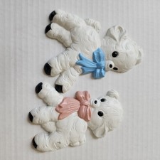 Homco Vintage Baby Lambs Nursery Pink  Blue Wall Art DECOR USA 4 in plastic