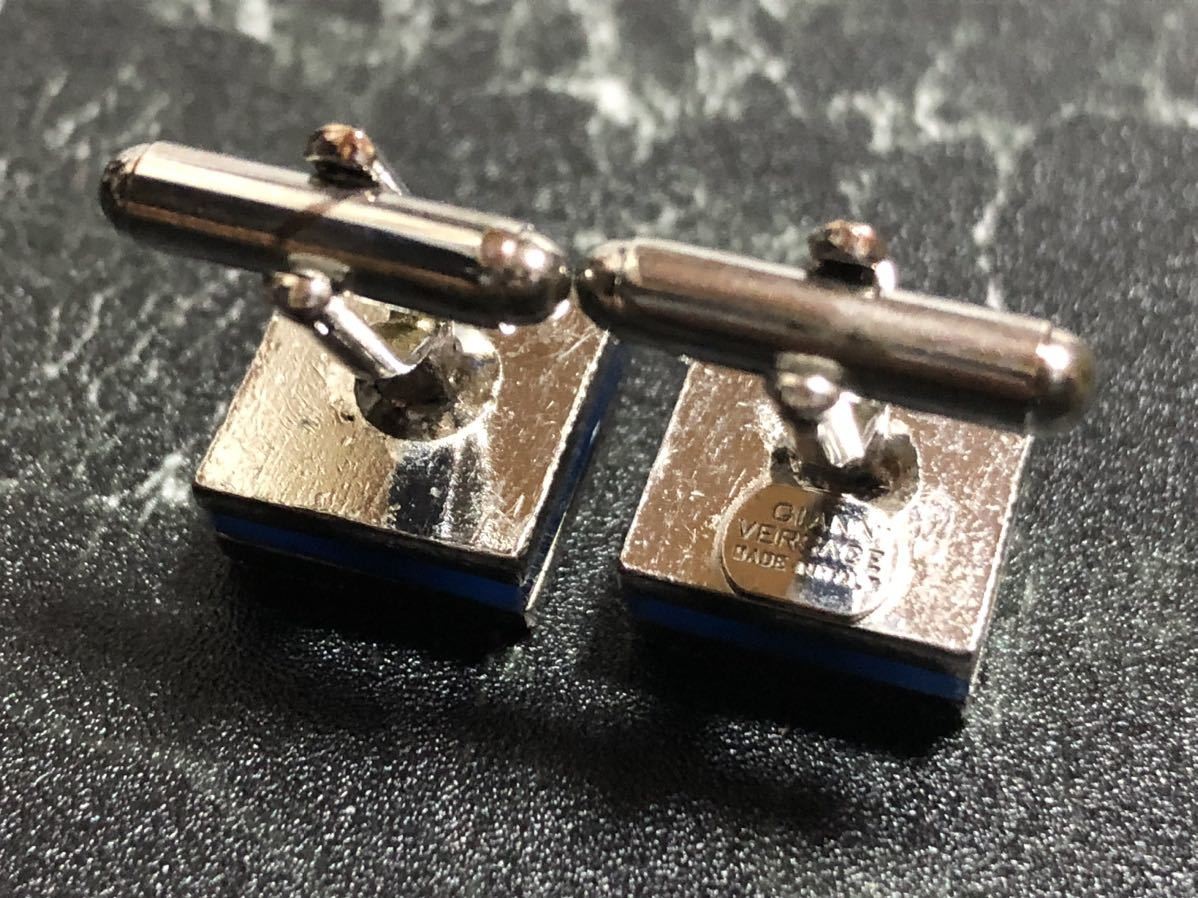 Versace Cufflinks Silver Medusa - Used with Box, Minor Scratches, Chips thumbnail 5