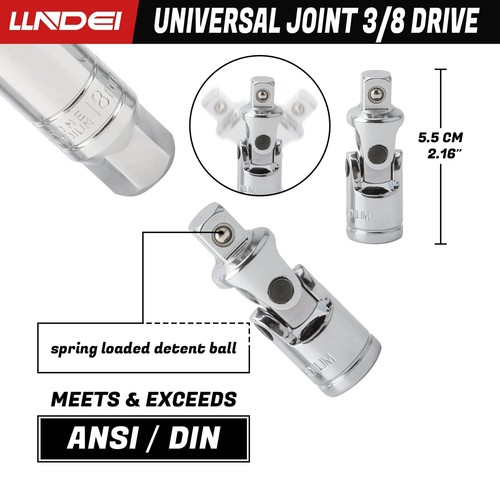 3/8-Inch Drive Spark Plug Socket Set 7PCS, SAE & Metric, 5/8-inch, 3/4-inch, ... - Picture 6 of 7