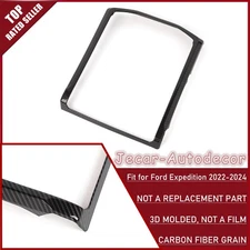 Carbon Dash Center Console Navigation GPS Trim Cover For Ford Expedition 2022-24