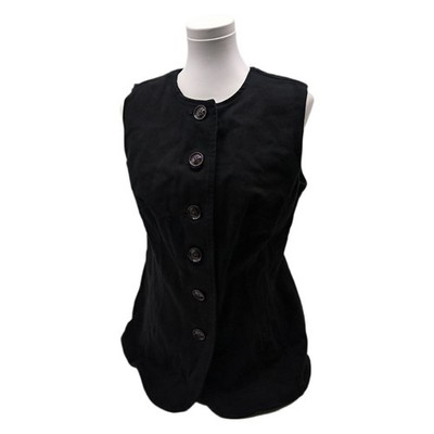 Amazon Essentials Damen Regular-Fit-Jeansweste Verdeckte Knopfleiste, Schwarz, 4