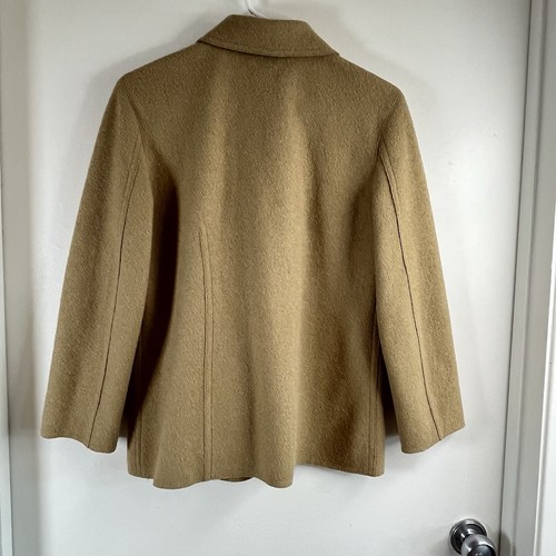 Talbots Jacket Women Petite S Fit M Alpaca Wool Button Beige Pocket Coat Cruise - Picture 3 of 10