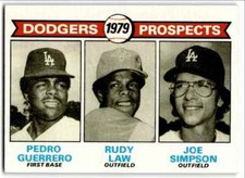 1979 Topps Dodgers Prospects - Pedro Guerrero/Rudy Law/Joe Simpson Rookie Los
