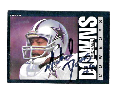 MICHAEL DOWNS Dallas Cowboys, Rice 1985 Topps SIGNIERT / AUTOGRAMMKARTE